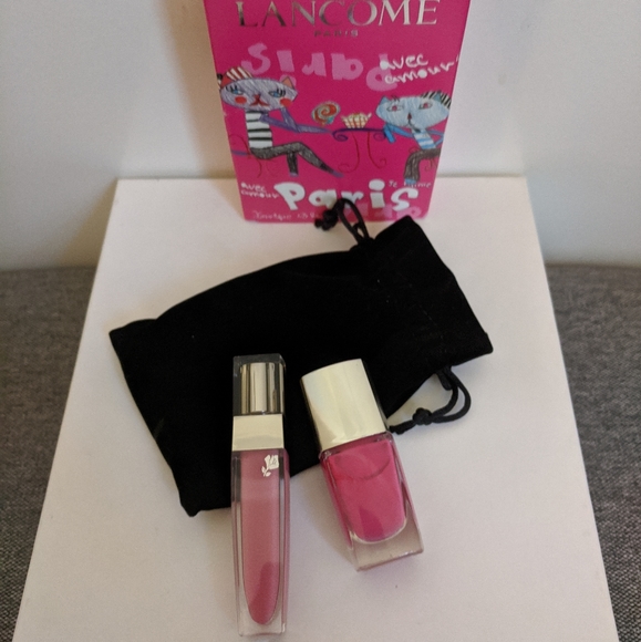 🆕 Lancôme Bon Bon Strawberry Pink Color Fever Lip Gloss Nail Varnish Lacquer - Picture 9 of 9